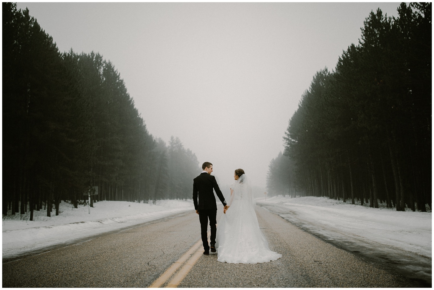 Foggy Canadian Winter Wedding